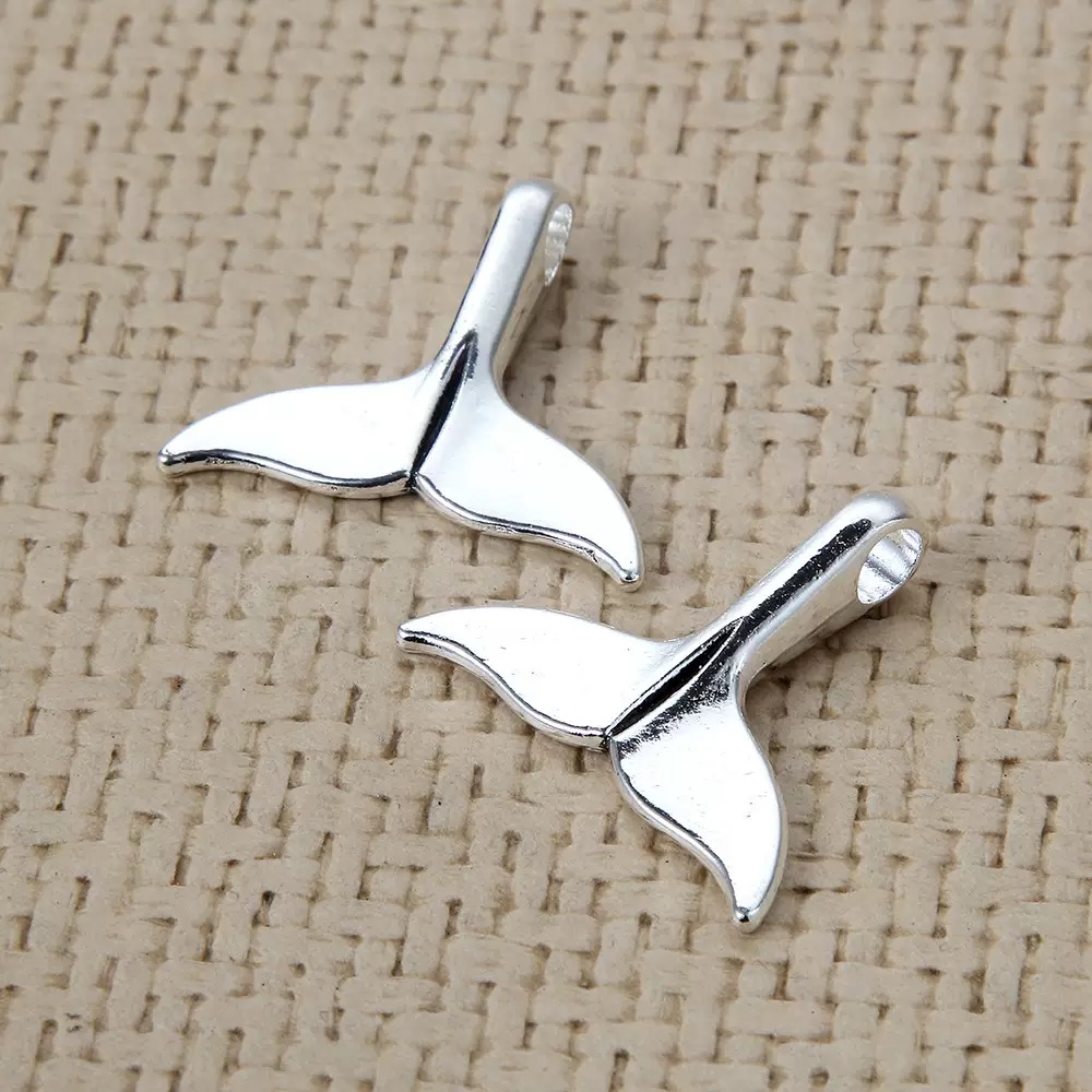 Vintage Fashion Enthusiasts - 5/10pcs antique silver plated whale tail
