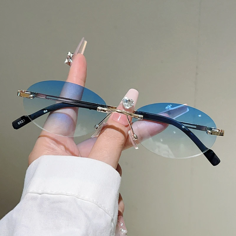 Rimless Oval Sunglasses Women  - đánh giá và giá Vintage Outdoor Fashion