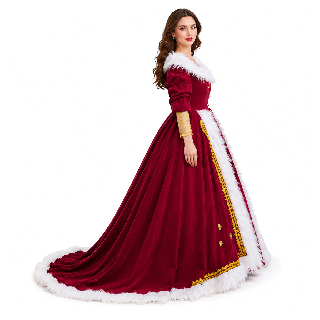 Deluxe Mrs Claus Costumes Adul - đánh giá và giá Vintage Fashion Dresses